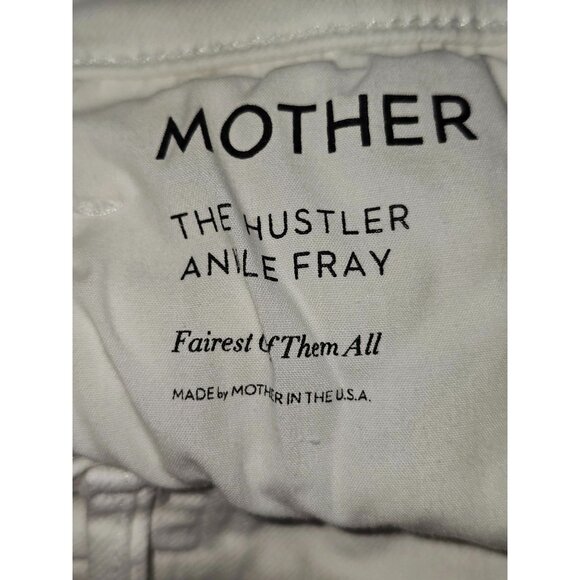 Mother Women's White Denim The Hustler Ankle Fray Jeans Size 24 2606 - Picture 13 of 16
